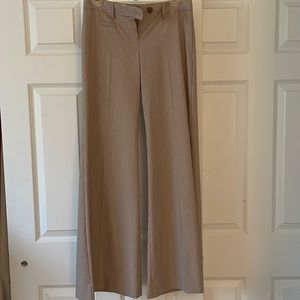 Long wide leg tan/white dress pants, excellent condition